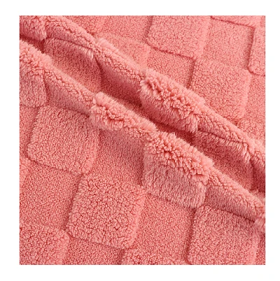 Tela Sherpa de xai jacquard a quadres