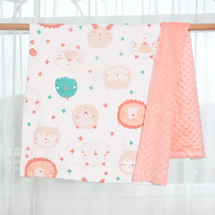 Tela Minky estampada per a manta de nadó