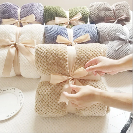 Manta de franel·la jacquard amb quadres de pinya