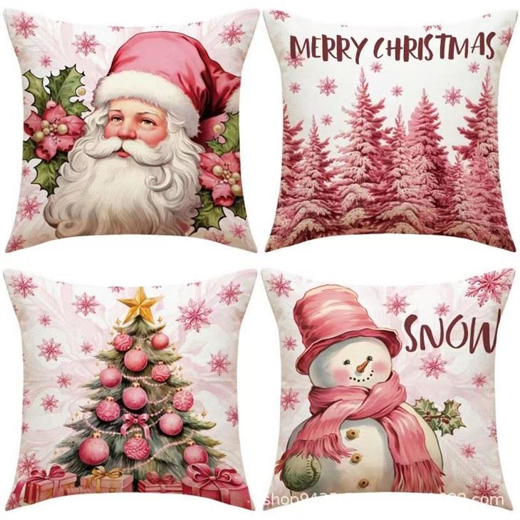 Funda de coixí de vellut de Nadal brodat